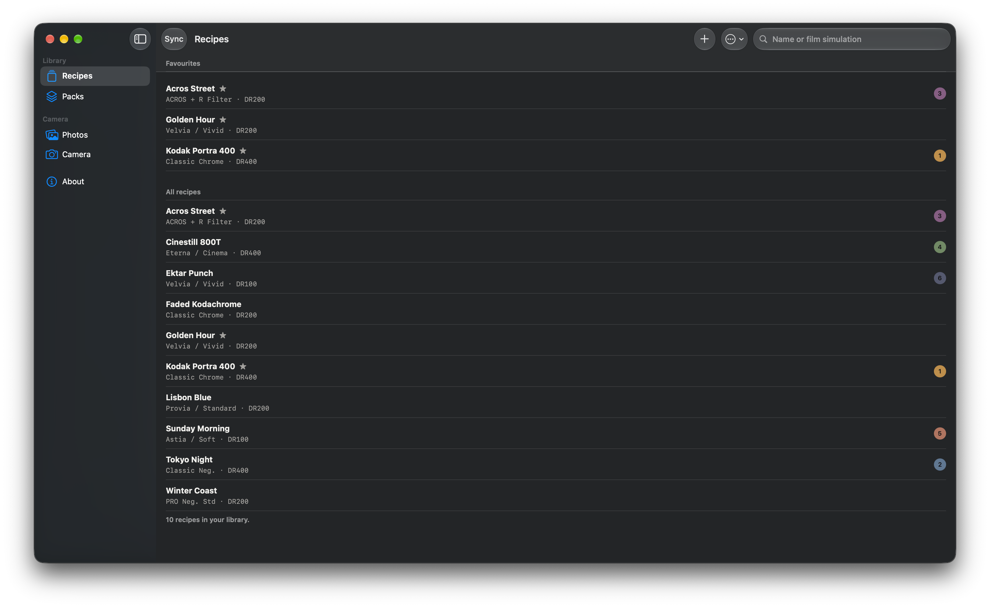 Mac · Library with sidebar and a recipe open